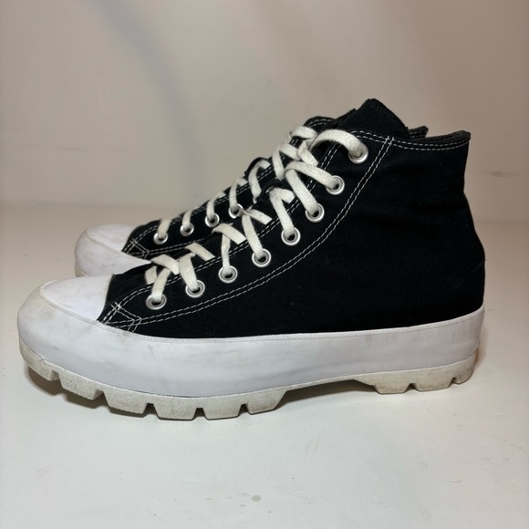 Converse Chuck Taylor All Star Lugged High Women’s Size 10 Black White Platform - Picture 2 of 10